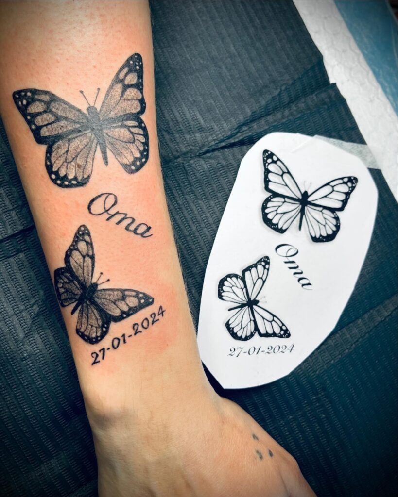 Vlinder tattoo
